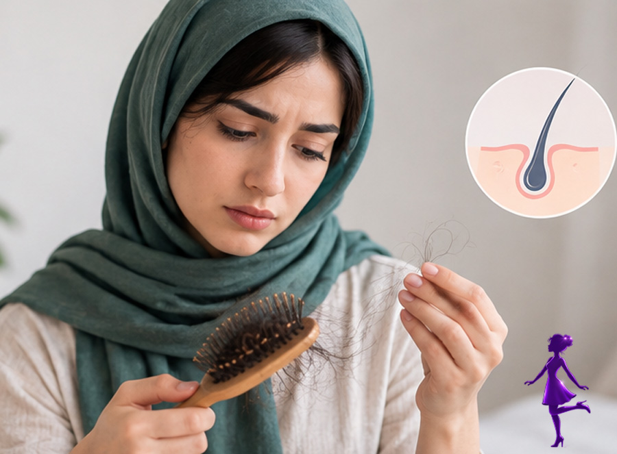بررسی مهمترین دلایل علت ریزش مو در زنان